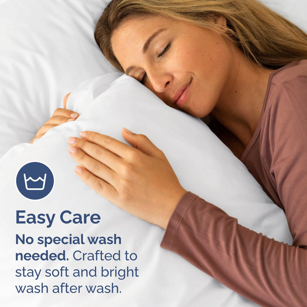 King Pillow Cases Set of 2 - Hotel Quality Queen Pillowcase Covers - Ultra-Soft, Comfortable, Cozy Bedding for Women, Men, Kids & Teens - Wrinkle Free & Machine Washable - White (No Pillows Included)