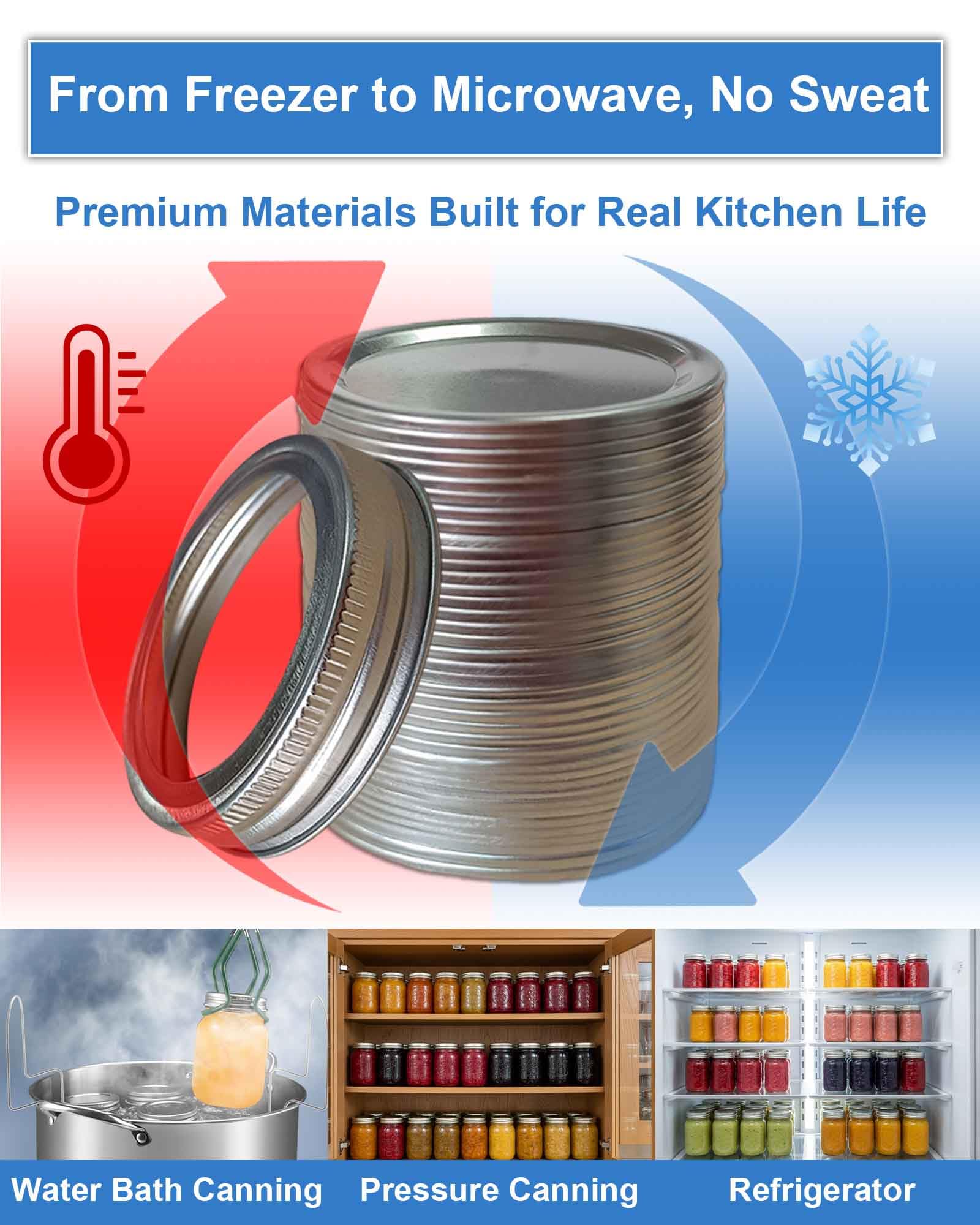 90Pcs Mason Jar Lids with Rings for 70MM Regular Mouth, Premium Split-Type Fit & Airtight Canning Lids for Mason Jar and Ball Kerr Jars (70MM Regular Mouth)