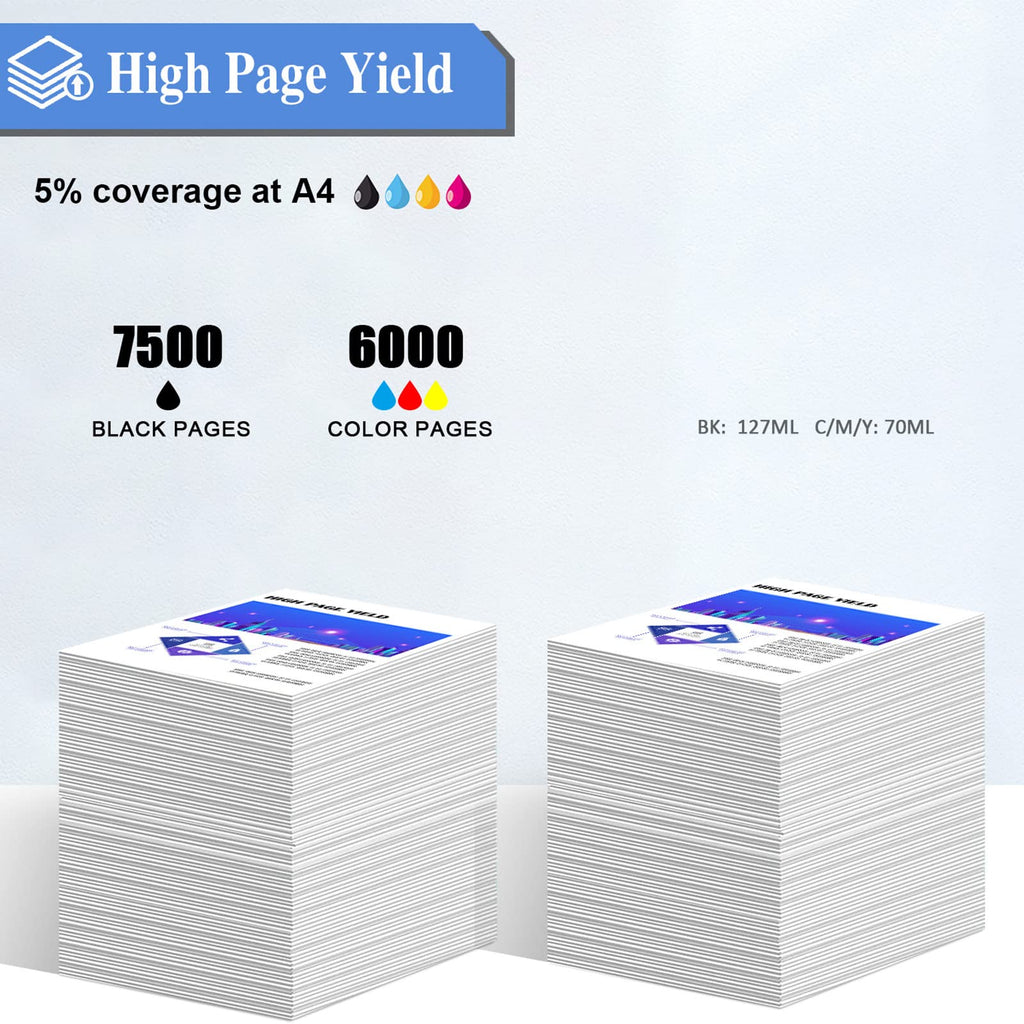 502 Ink Compatible for epson 502 Ink Refill Bottles for ET-2850 ET-3850 ET-4850 ET-15000 ET-3830 ET-2760 ET-3760 ET-4760 ET-3843 ET-2750 ET-3750 ET-4750 ET-3710 STC2100 STC4100 Printer 5 Pack