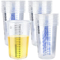 Worldity 30 Pack 1000 ML Plastic Measuring Cup, Disposable Graduated Cups, Clear Paint Mixing Cups for Resin, Mixing Cup with Multiple Mixing Ratios for Paint, Epoxy, Resin, Thinner, Baking (32 Oz)