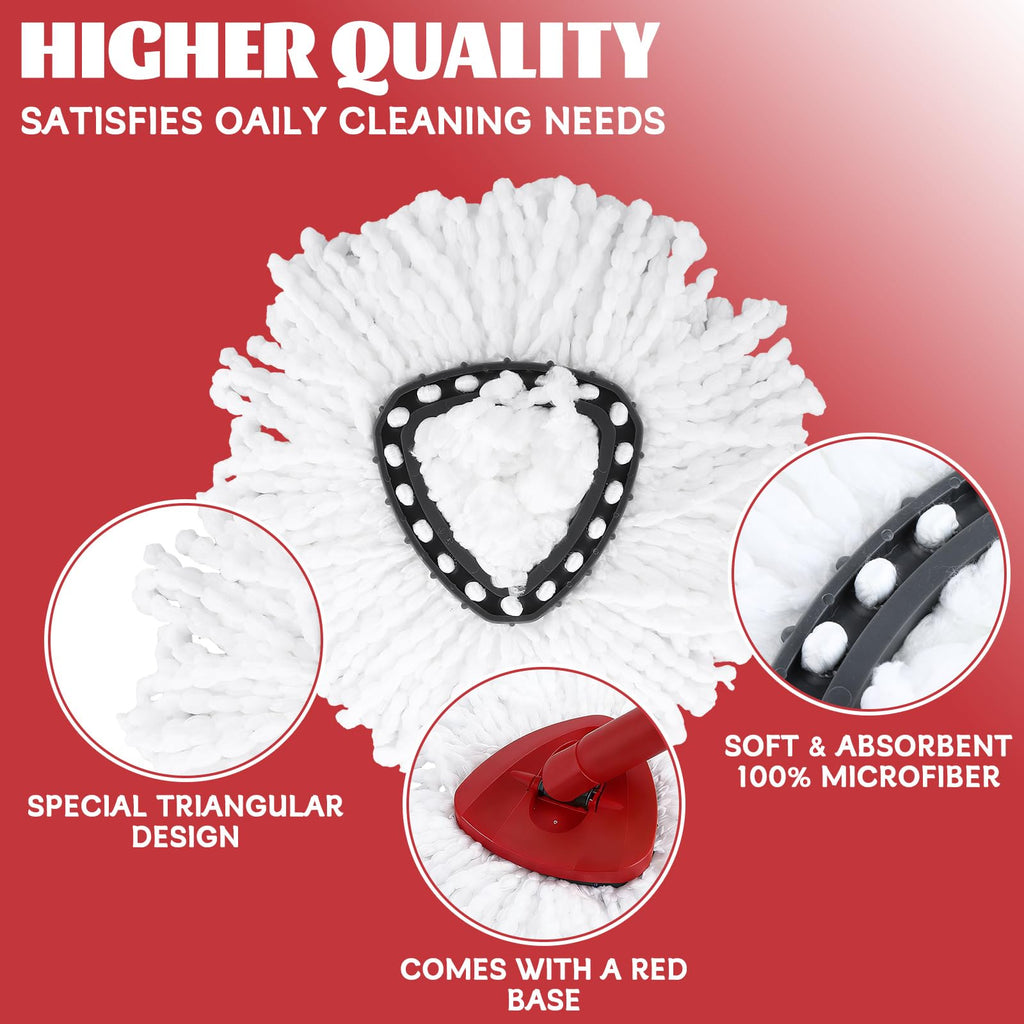 8 Pack Spin Mop Head Refill 1 Rotating Mop Base Compatible with O-Ceda EasyWrin Mop Heads Refills,Spin Mop replacement heads For Easy House Cleaning Floor Mopping