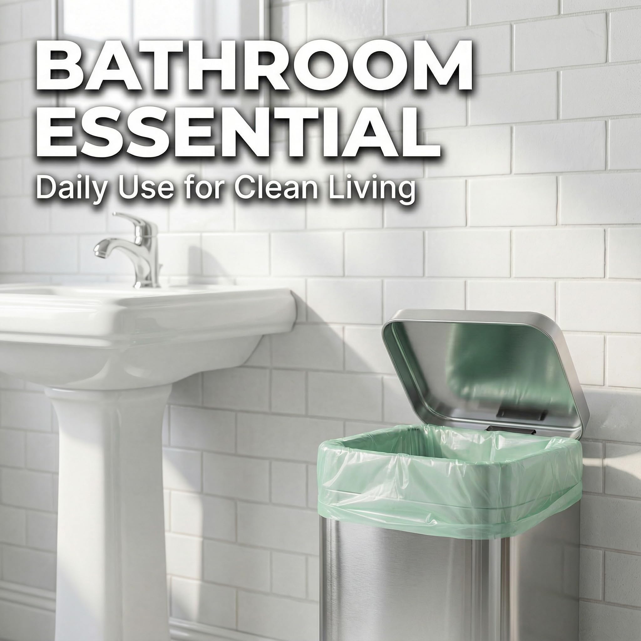 1.2 Gallon Small Trash Bags: Small Garbage Bags 4.5L Trash Bags Wastebasket Liners Bags for Kitchen Bathroom Office (150 Counts, Green)