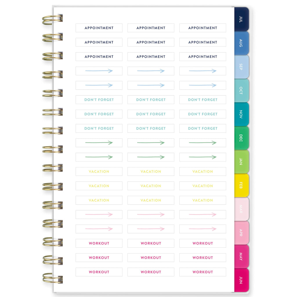 AT-A-GLANCE Planner 2026-2027 Weekly & Monthly Academic 12-Month July-June, 5-1/2" x 8-1/2", Front Cover Pocket, Simplified by Emily Ley, Oversized Plaid (EL51-201A)