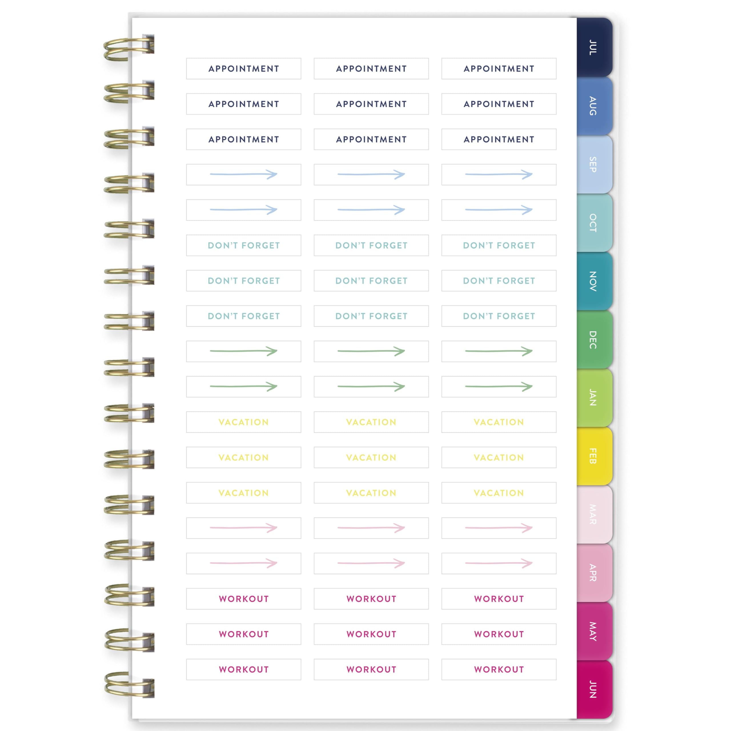AT-A-GLANCE Planner 2026-2027 Weekly & Monthly Academic 12-Month July-June, 5-1/2" x 8-1/2", Front Cover Pocket, Simplified by Emily Ley, Oversized Plaid (EL51-201A)