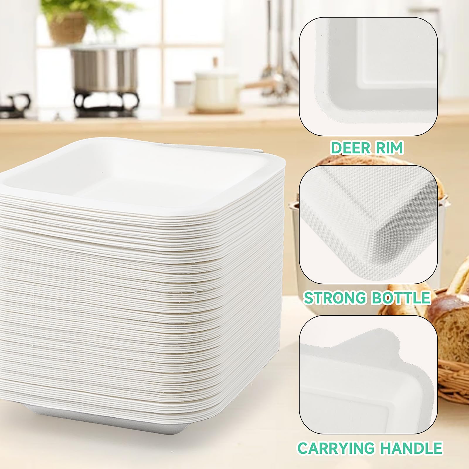 200 Pack Small Paper Plates, 4.5 Inch Bulk Disposable Paper Plate Square Mini Dessert Plate, White Party Snack Plates for Cake Appetizer,Wedding, Birthday, Party Supplies