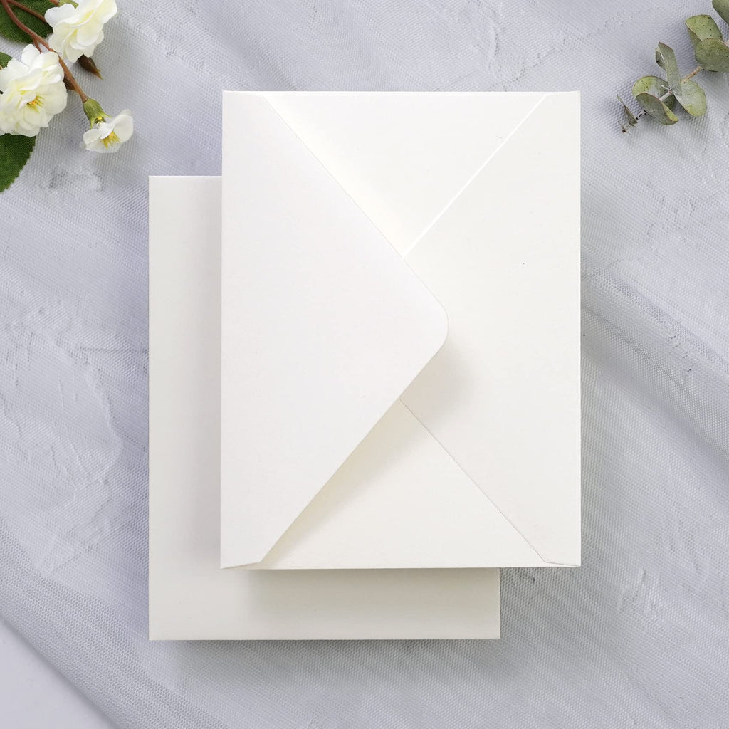 PONATIA 50 Pack A1 Envelopes, 3.62 x 5.2'' Ivory Envelopes Perfect for Weddings Cards, RSVP Cards, Response Cards, Baby Showers, Thank You Notes, Photos and any 3.5x5" inserts