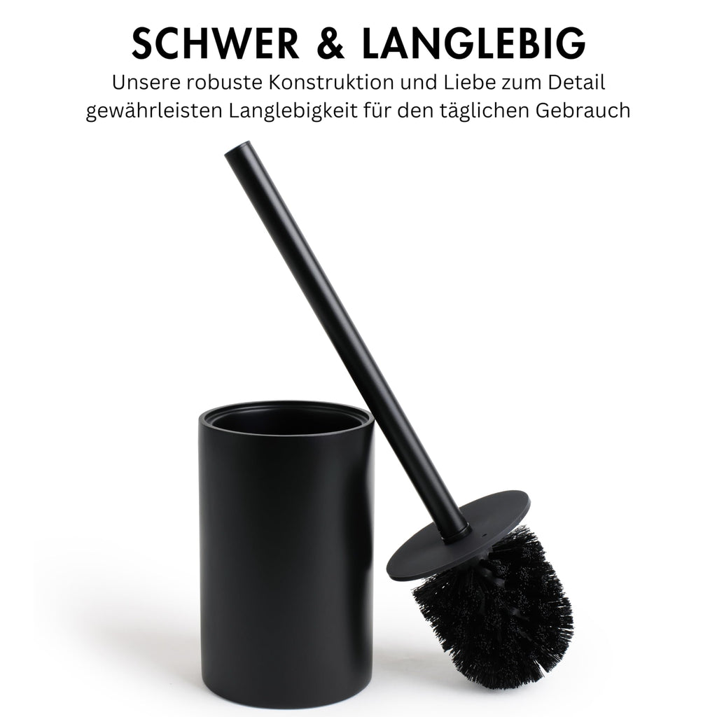 Matte Black Toilet Bowl Brush for Bathroom with Holder - Sleek Design, Sturdy, and Durable