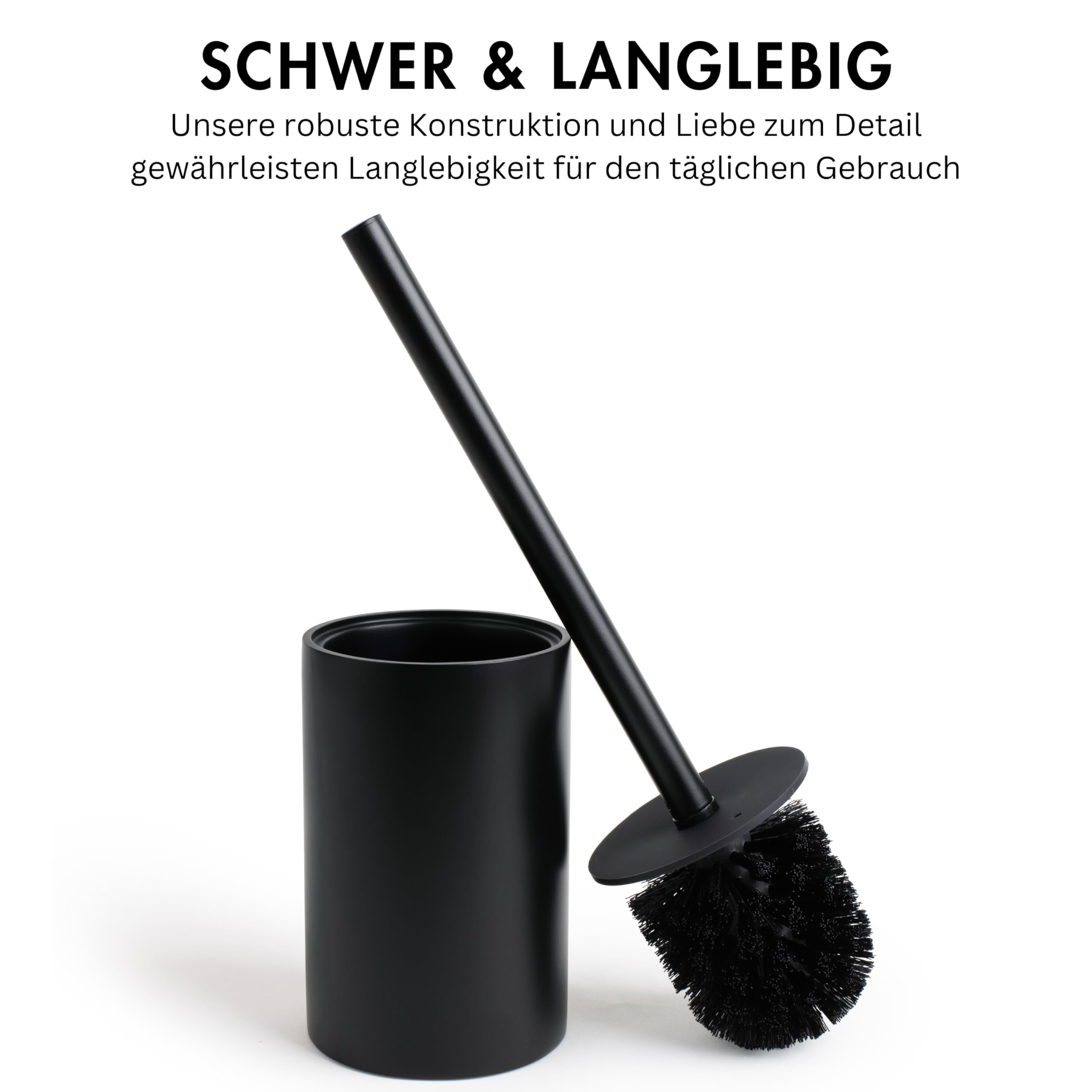 Matte Black Toilet Bowl Brush for Bathroom with Holder - Sleek Design, Sturdy, and Durable