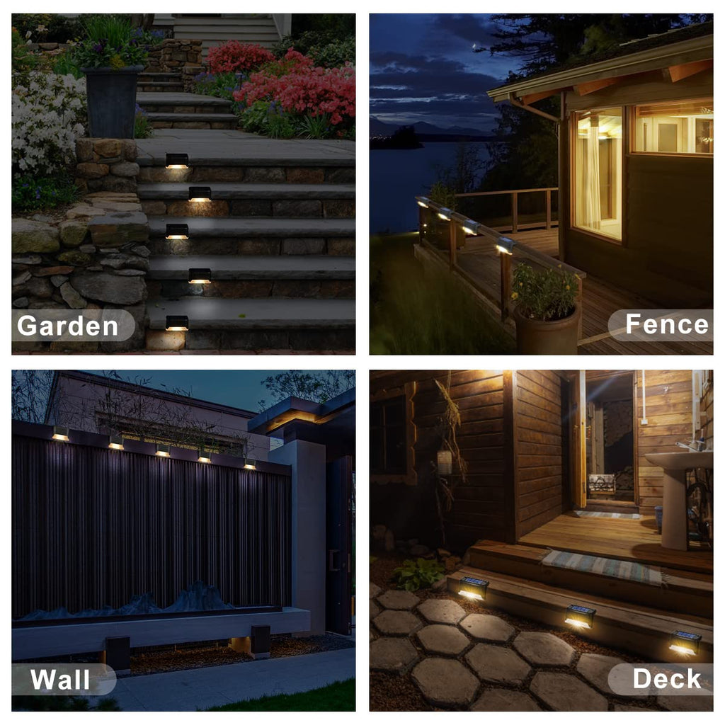 Solar Lights Outdoor Waterproof, 16 Pack Outdoor Solar Lights, Solar Deck Lights for Deck, Step, Stair, Yard, Fence, Patio and Pathway (Warm White)