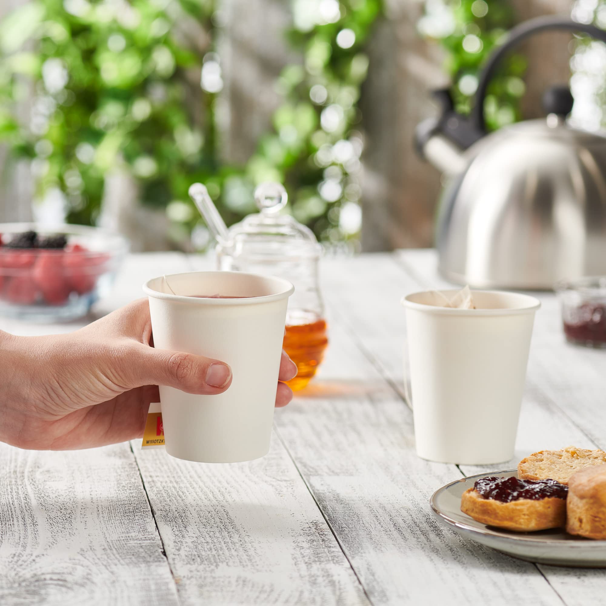 GUSTO [8 oz. - 300 Count] Disposable White Paper Cups, Hot Coffee Cups - Eco-Friendly Hot Cups - Formerly Comfy Package
