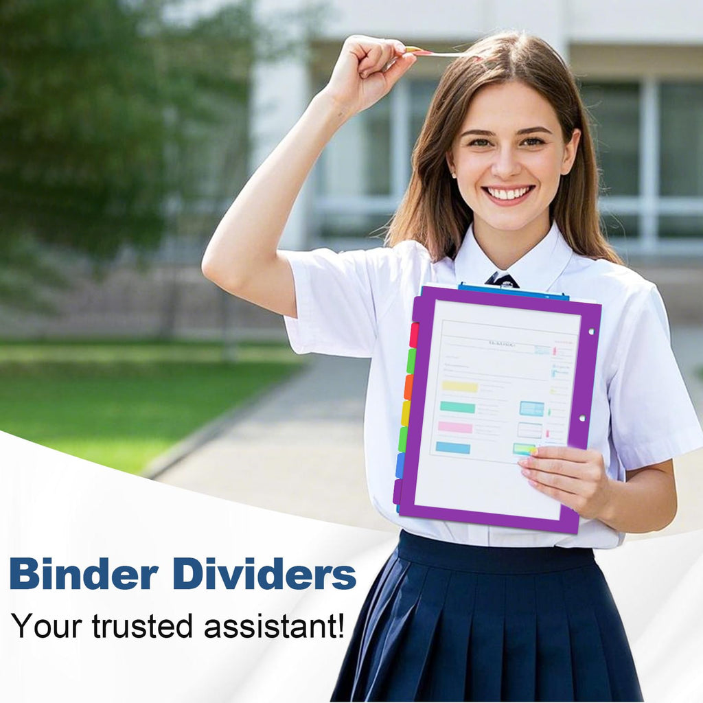 8Tab Binder Dividers with Tabs, 48PCS/6 Set Letter Size Page Clear Window Dividers for 3 Ring Binder (48)