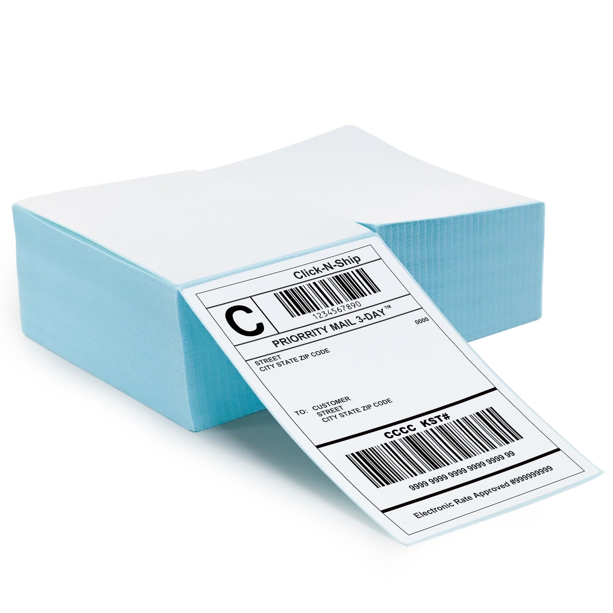 L LIKED 4x6 in Direct Thermal Labels, 1000 Pcs Fanfold Shipping Labels with Perforations, Thermal Printer Labels Compatible with Munbyn, Vretti, Rollo & Zebra Printer