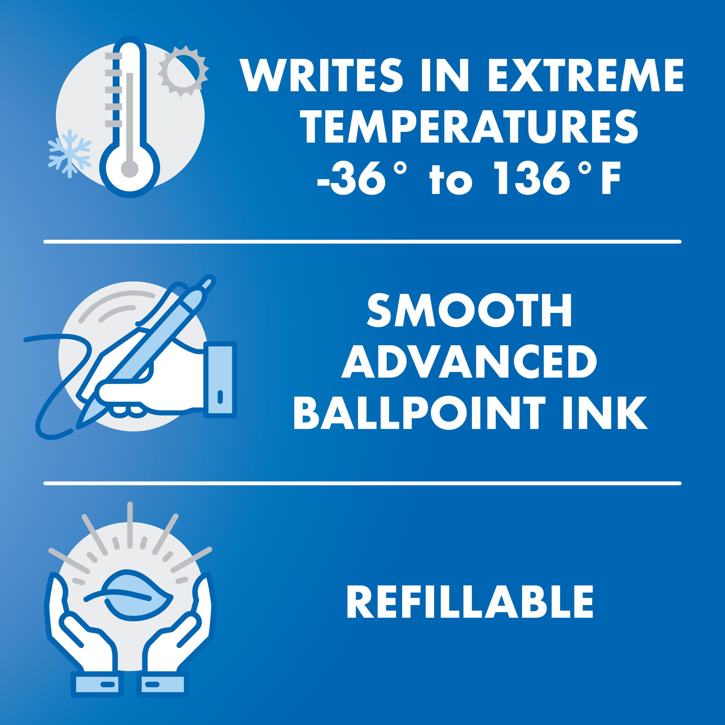 Pilot Acroball Pro Retractable Hybrid Gel Ball Point Pens, Medium Point, Blue Ink, Dozen Box -31911