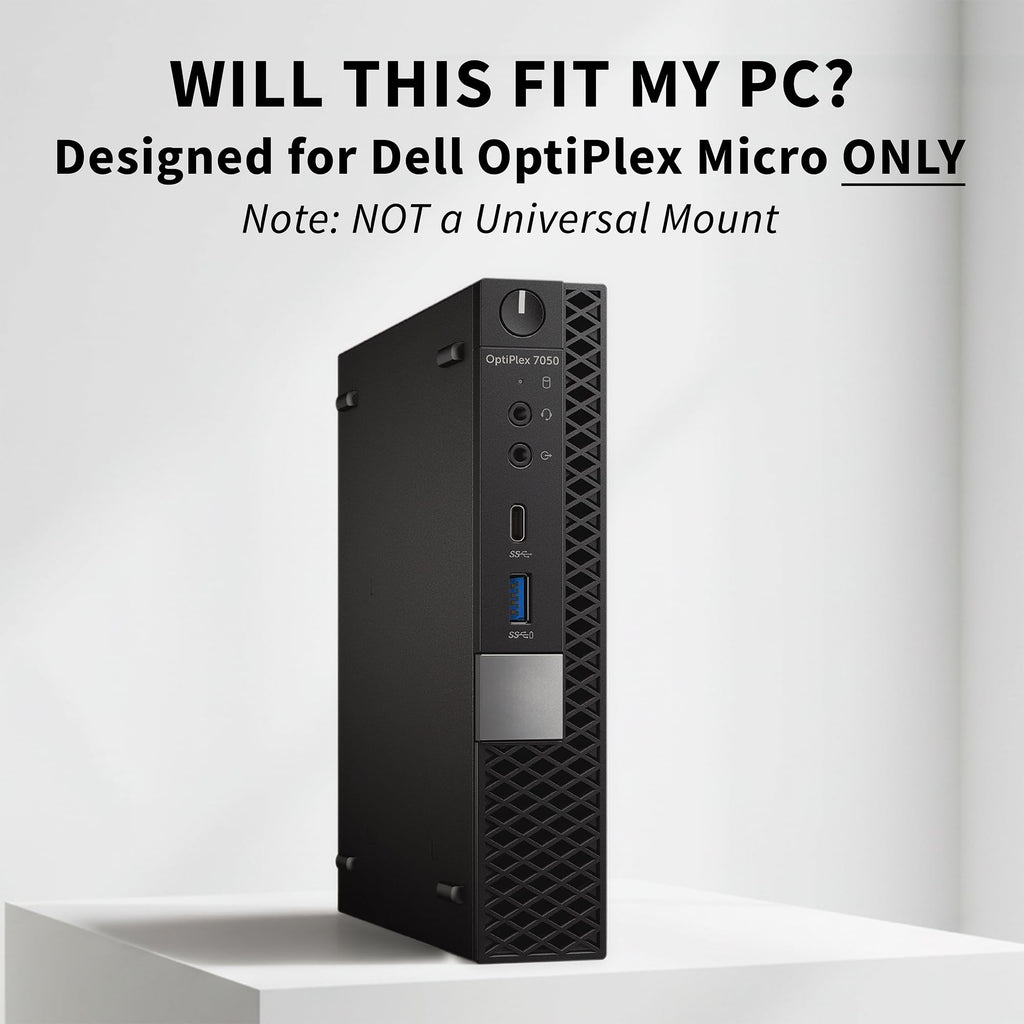 VIVO Behind Monitor Mini PC VESA Mount Designed for Dell OptiPlex Micro CPU, Monitor Arm Computer Holder, Concealed Behind Screen, Desk and Wall Mounting Options, Black, Mount-DLMM2