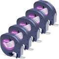 5PK Compatible with Dymo Letratag 16952 12mm(1/2-inch) Label Tape Plastic Tape Cassette Refills 16951 12267 12268 S0721530 Black on Clear Cartridge