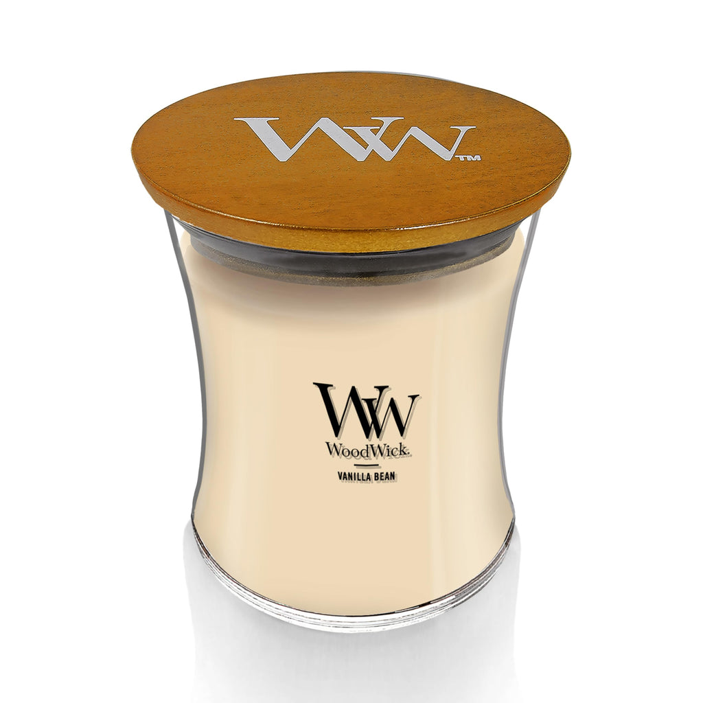 WoodWick Medium Hourglass Candle Vanilla Bean - Premium Soy Blend Wax Pluswick Innovation Wood Wick Perfect for Gifting and Aesthetically Pleasing Decor