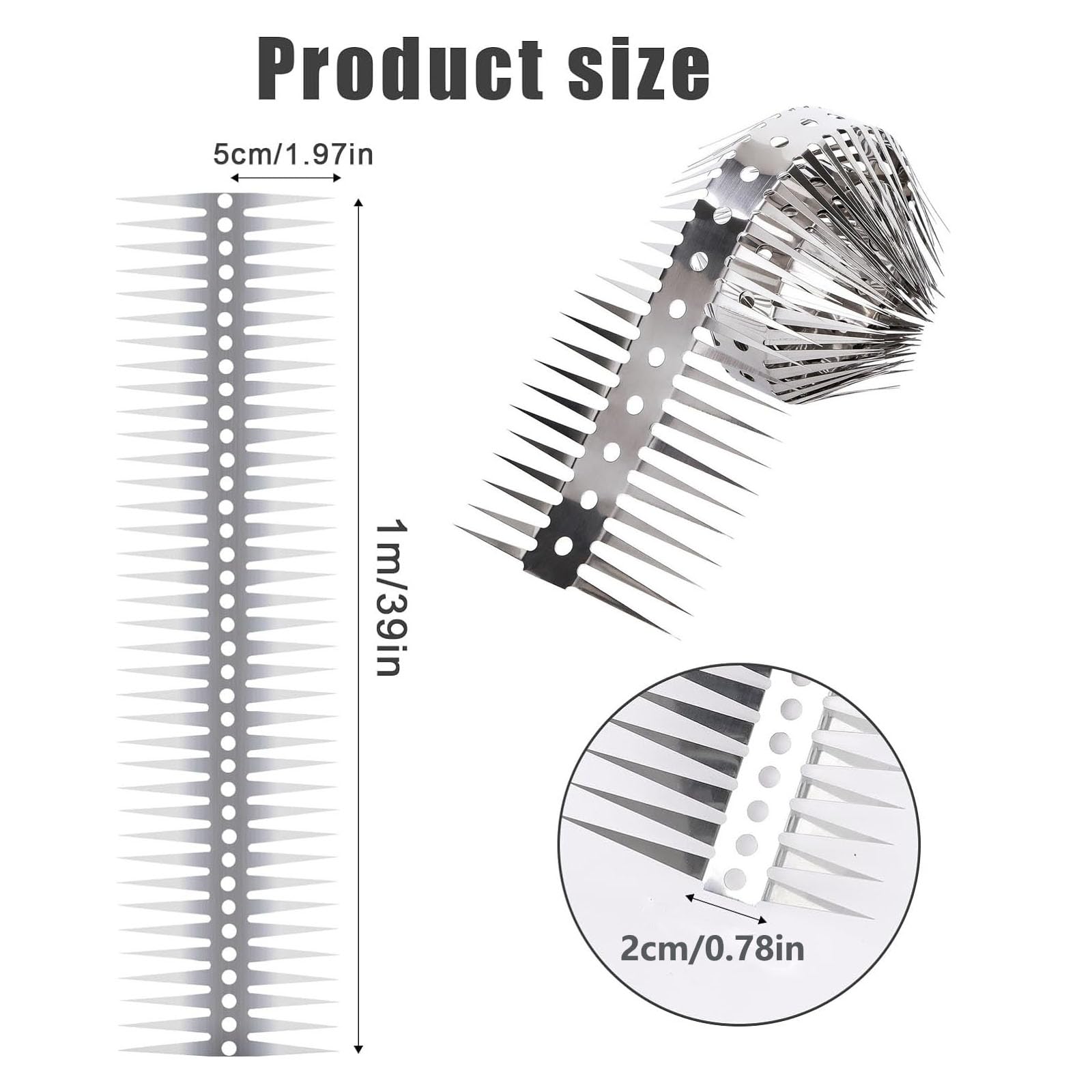 Anti-Climb Spikes for Raccoon & Bird Protection - Heavy-Duty Stainless Steel Barrier Nails for Fence, Roof, Trees | Outdoor Animal Climb Prevention