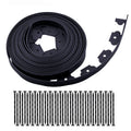 Garden Edging，40ft Landscape Edging with 40 Spikes for Lawn 2 Inch Tall(Black, 40FT)