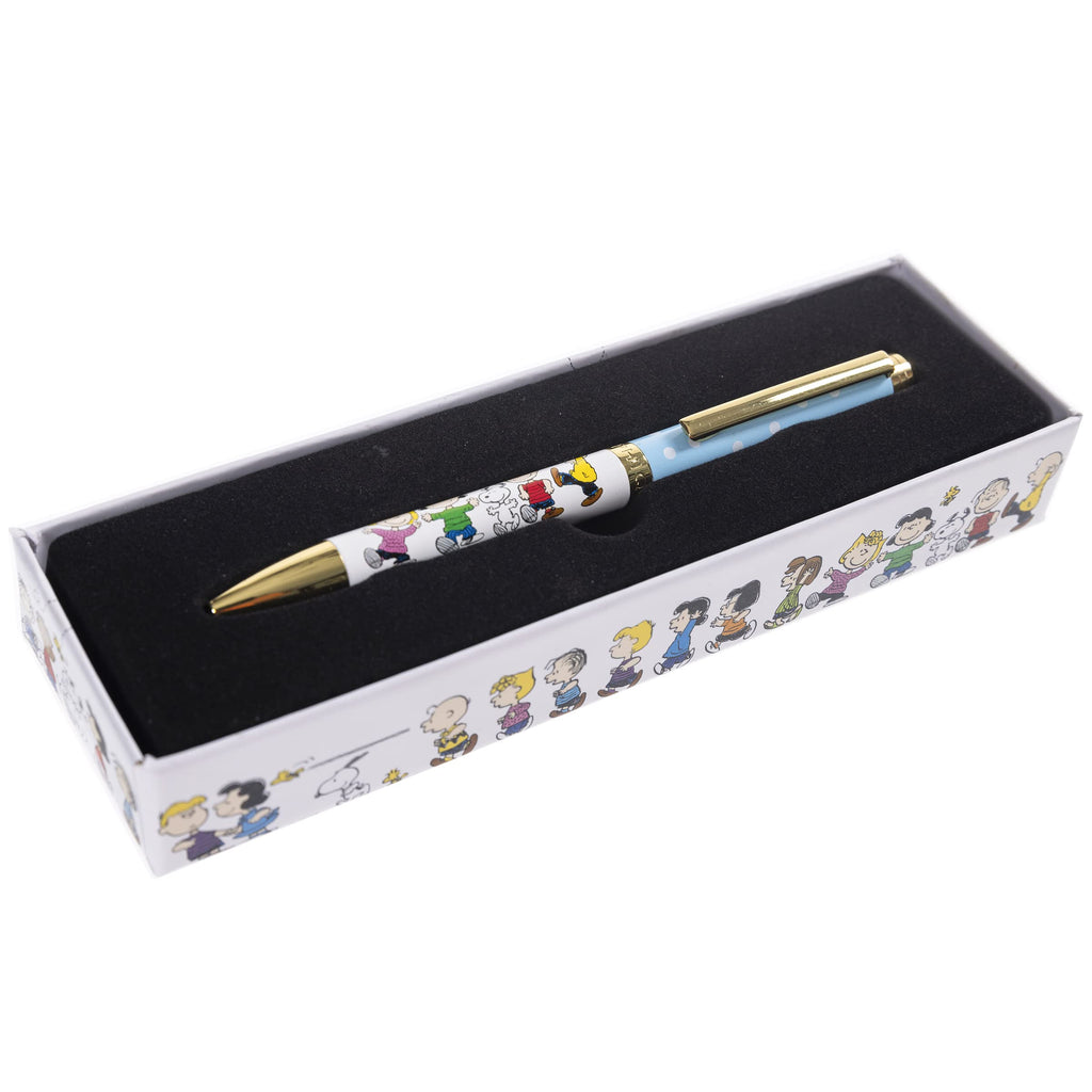 Graphique Peanuts Fashion Pen | 5.5” Ballpoint Pen | Refillable Black Ink | Retractable Twist Top | Matching Decorative Box | Comfort Grip for Writing | Office Supplies Accessories