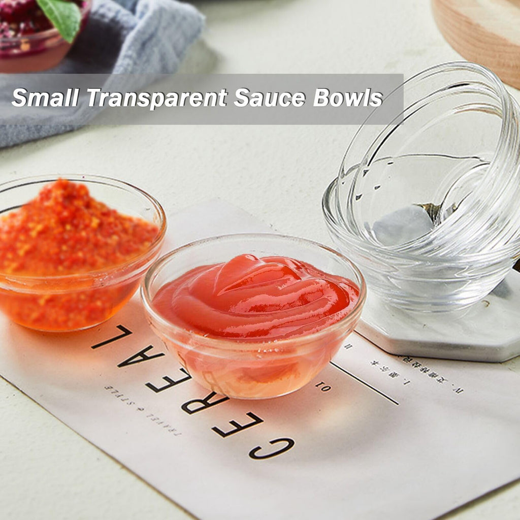 SKTMH 10Pcs Mini Glass Bowls 2.4Oz Small Prep Bowls Stackable Pinch Bowls Small Prep Dishes Ingredient Bowls for Dipping Spices Sauce