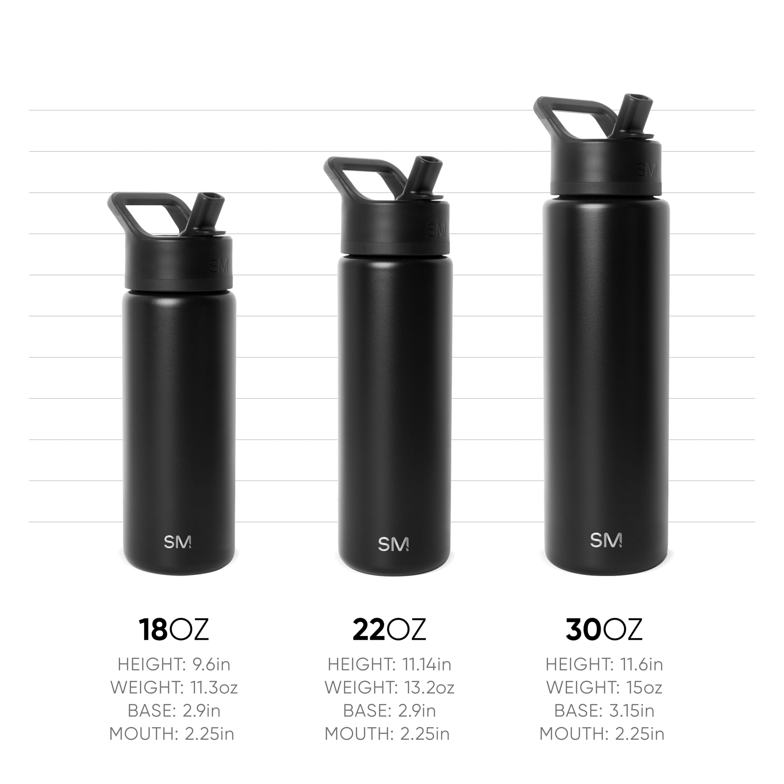 Simple Modern Water Bottle with Straw Lid | Vacuum Insulated Stainless Steel Metal | Reusable Leak Proof BPA-Free Flask for Sports Gym | Summit Collection | 30oz, Violet Dreams