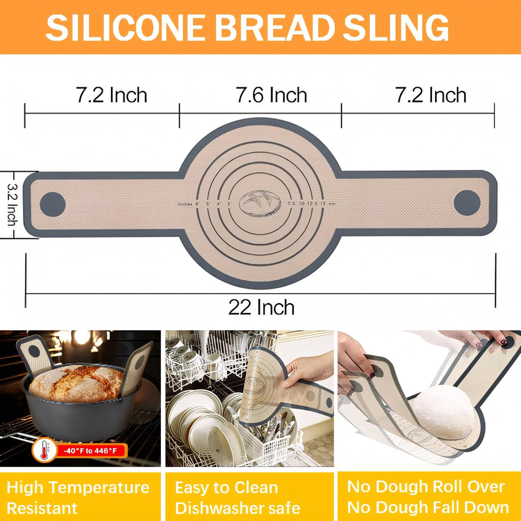 Sourdough Starter Kit,Proofing Basket of two,9 in Round &10 in Oval Banneton proofing Basket set with Silicone Bread Sling, Dough Scrapers, lame,Sourdough Jar,Perfect Bread Making Kit