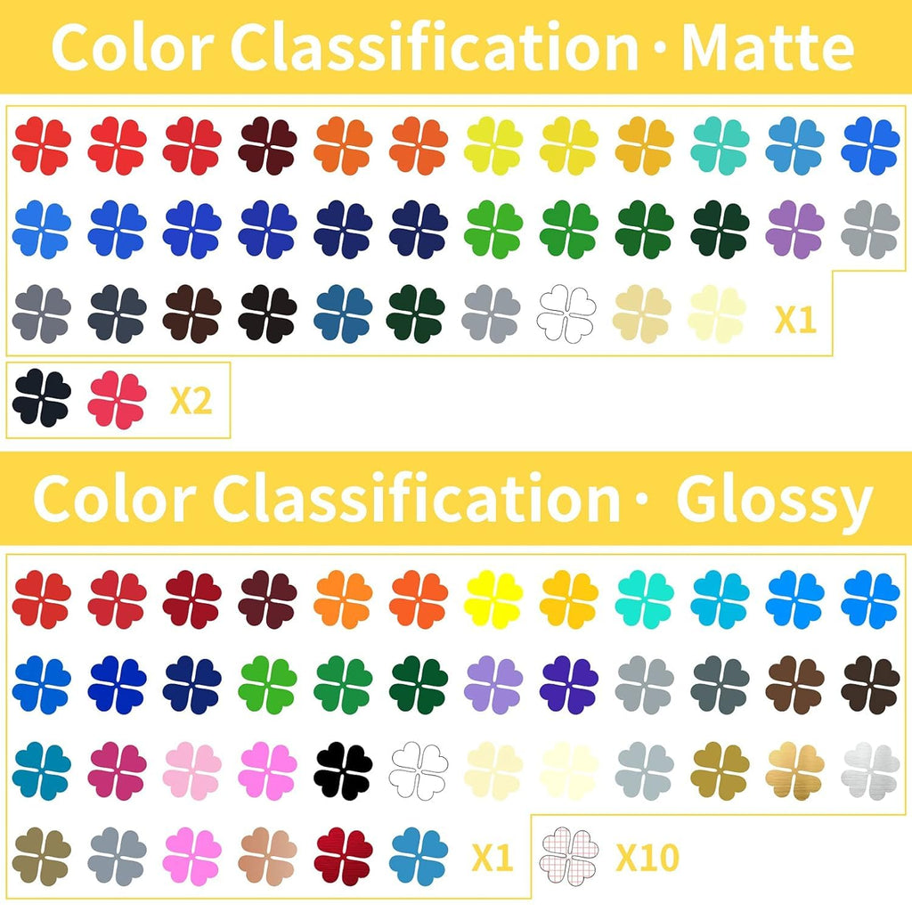 Huaxing Permanent Adhesive Vinyl Bundle - 90 Pack Vinyl Sheets (12”x12”, Glossy, Matte, Metallic) for Most Cutting Machines and Party Decoration, Sticker, Craft Cutter, Car Decal