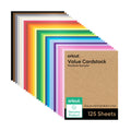 Cricut Value Cardstock Paper, Rainbow Sampler - 125 Sheets (8.5" x 11") - Compatible with Joy Xtra, Explore, & Maker Machines - Letter Size