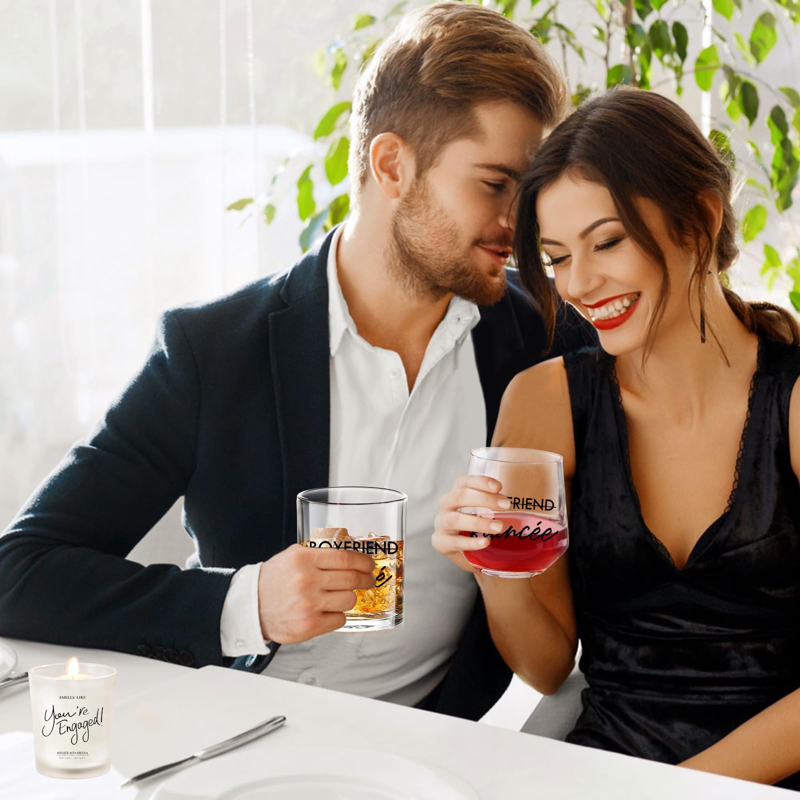 Engagement Gifts for Couples Gifts for Newly Engaged Couples Fiancee Fiance Gifts for Her and Him Whiskey Wine Glasses Bride to Be Fiance Gifts for Women Engagement Party Decorations
