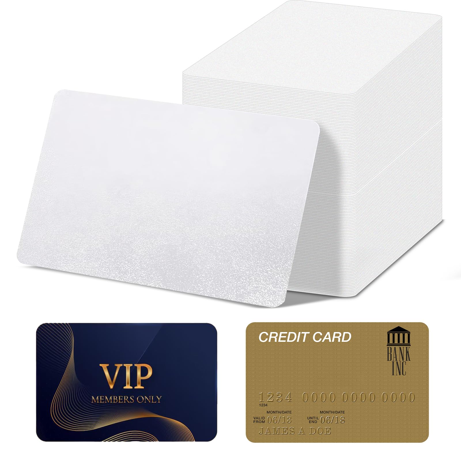 200 Pack Sublimation Business Card Blanks,Aluminum Alloy Double Sided Name Card Bulk Metal Sublimation Business Cards for Office Custom Engrave Print DIY Gift Namecard, 3.4 x 2.1 x 0.01 Inch
