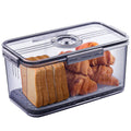 Bread Box Bread Boxes for Kitchen Counter Airtight, Time Recording Bread Storage Container with Lid, Bread Keeper for Homemade Bread, Toast, Bagel, Donut and Cookies