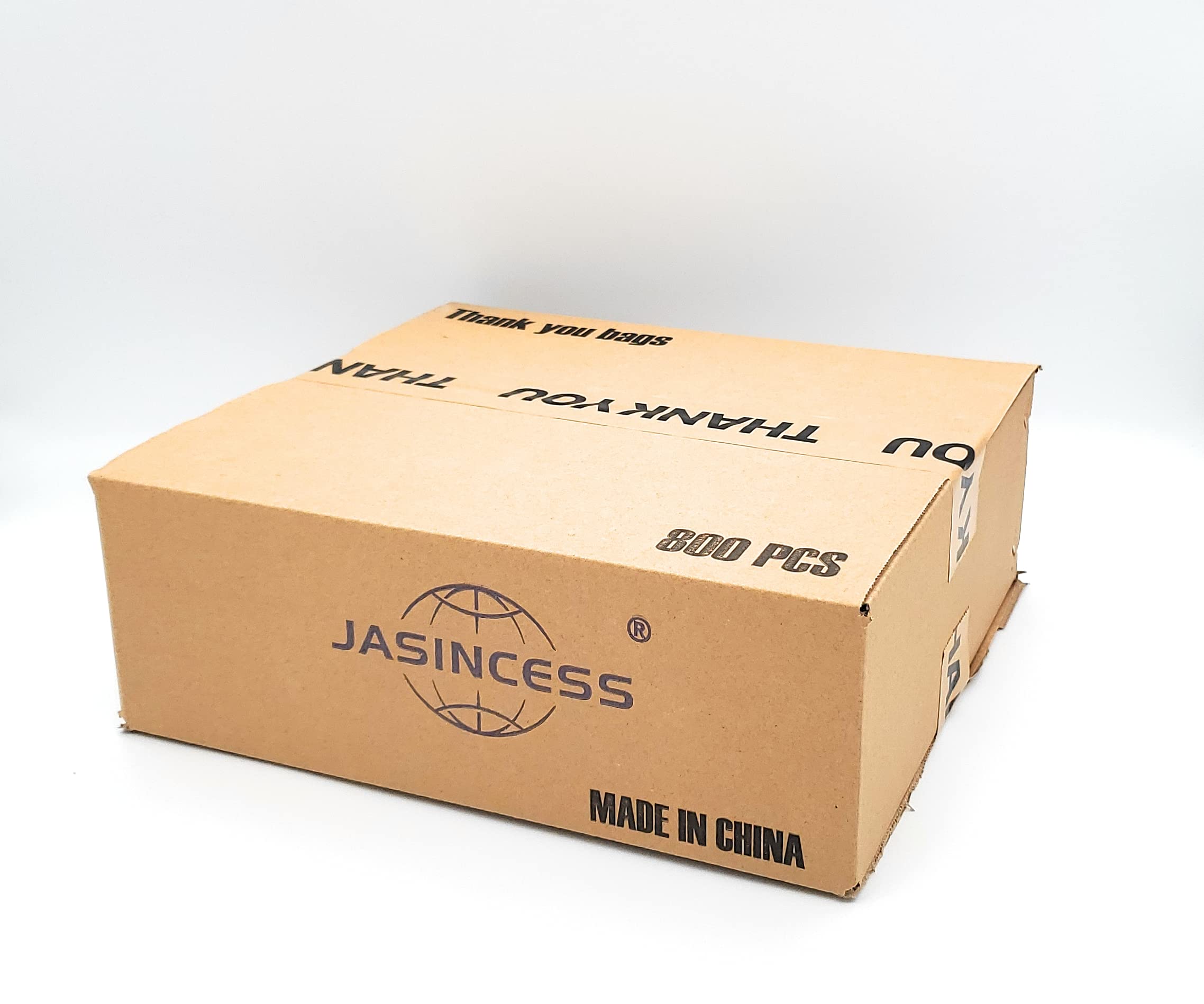 JASINCESS Plastic Bags with Handles 400 Count Black T Shirt Bags Retail Plastic Bags Shopping Carrier Merchandise Bags for Supermarket, Restaurant- 400 PCS