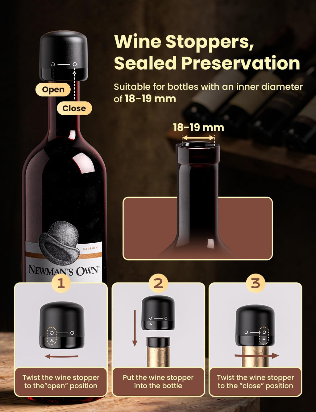 GHB Wine Opener Electric Wine Bottle Opener Rechargeable Cordless, Automatic Corkscrew Wine Opener for Home Kitchen Party Bar Gifts for Men