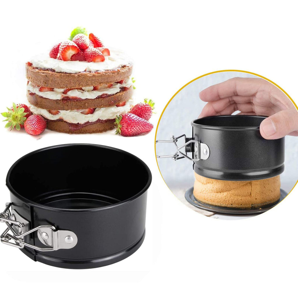 4 inch Springform Pan Set, Chetexus Mini Springform Pan Small Spring Form Nonstick Cheesecake Pan with Removable Bottom for Mini Cheesecakes, Pizzas and Quiches