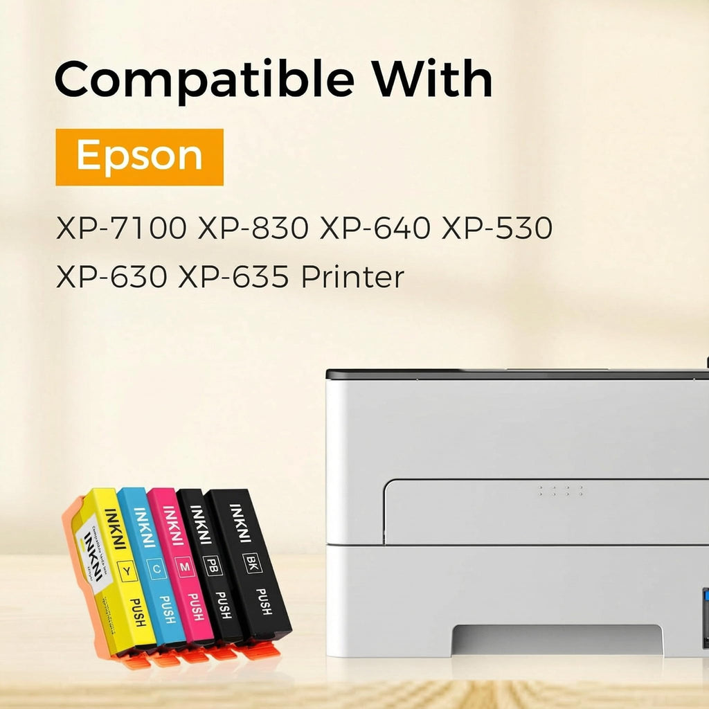 InkNI Remanufactured Ink Cartridge Replacement for Epson 410XL Ink Cartridges 5 Pack 410 XL T410XL for Expression XP-7100 XP-830 XP-640 XP-635 XP-630 XP-530 (Black, Cyan, Magenta, Yellow, Photo Black)