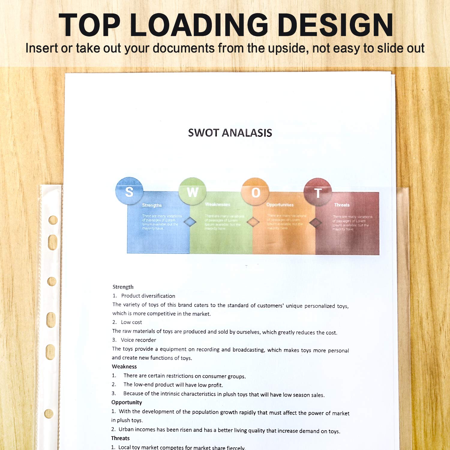 Sheet Protectors, PANDRI 200 Pack Clear Heavy Duty Plastic Page Protectors Sheet Reinforced 11-Hole Fit for 3 Ring Binder Fits Standard 8.5 x 11 Paper, 9.25 x 11.25 Top Loaded, Acid Free