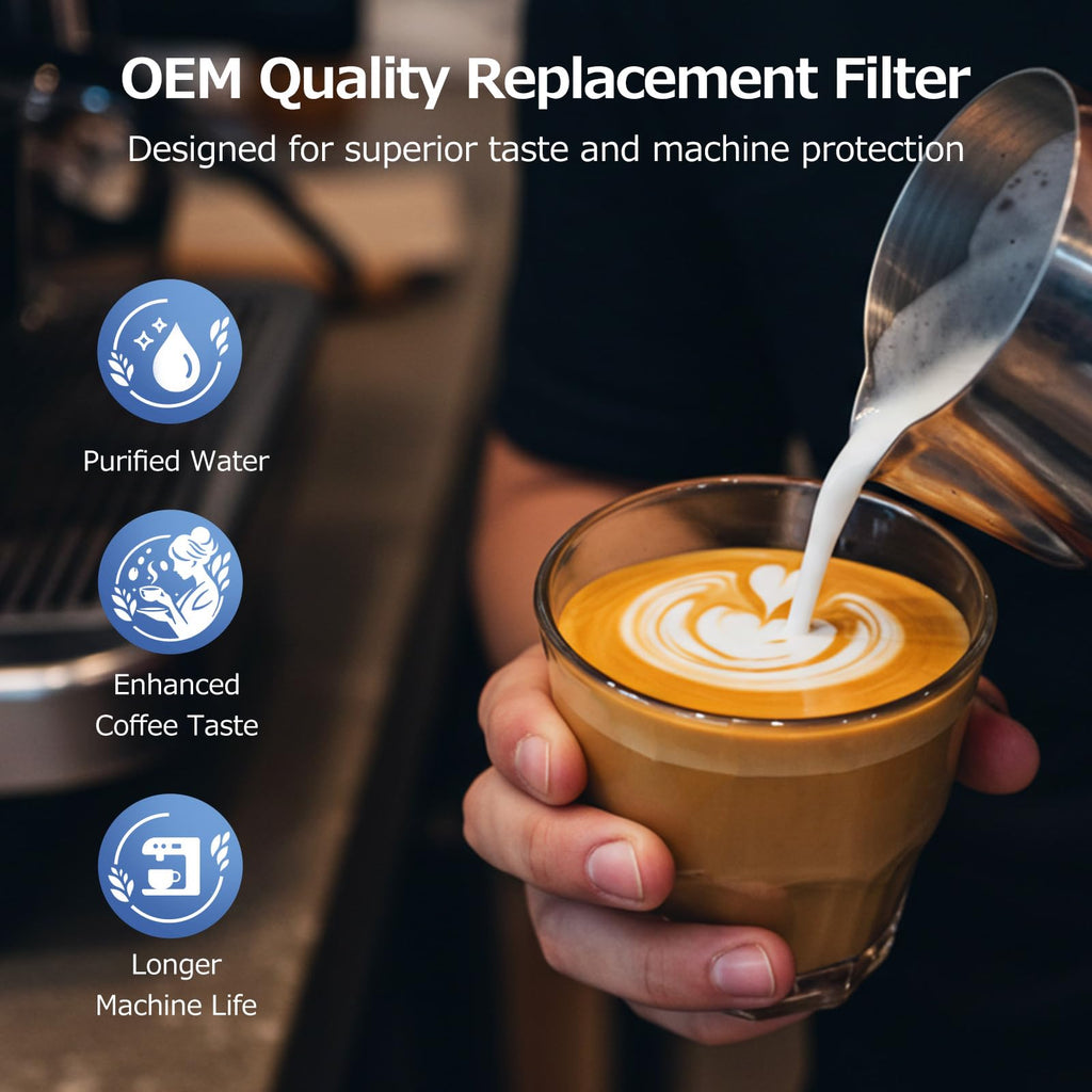 Water Filter for Philips Coffee Machines, 4-Pack Water Filters for AquaClean High-Efficiency Coffee Machine Water Filter, Improves Coffee Taste & Protects Machine