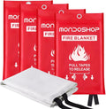 Fire Blanket for Home Kitchen Emergency - Mondoshop Fire Suppression Blanket Fireproof Blanket Fire Retardant Blankets for Car, Fireplace, Camping, Picnic, Grill (4)