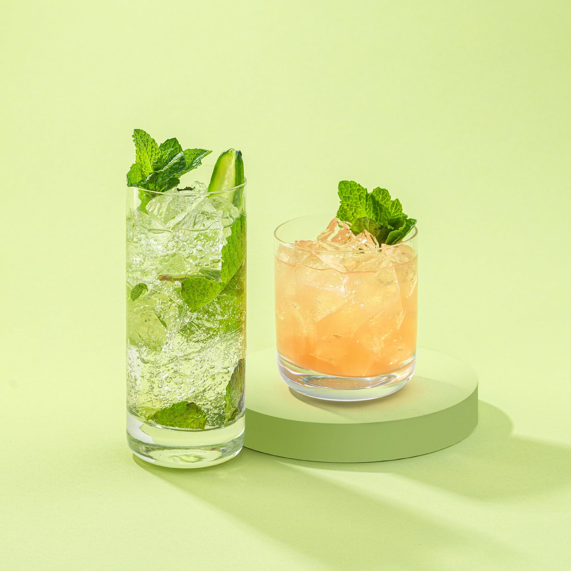 JoyJolt Faye Highball Glasses Set of 6 Tall Drinking Glasses. 13oz Cocktail Glass Set. Lead-Free Crystal Glassware. Bourbon or Whiskey Glass Cup, Bar, Iced Tea, Water, Mojito and Tom Collins Glasses
