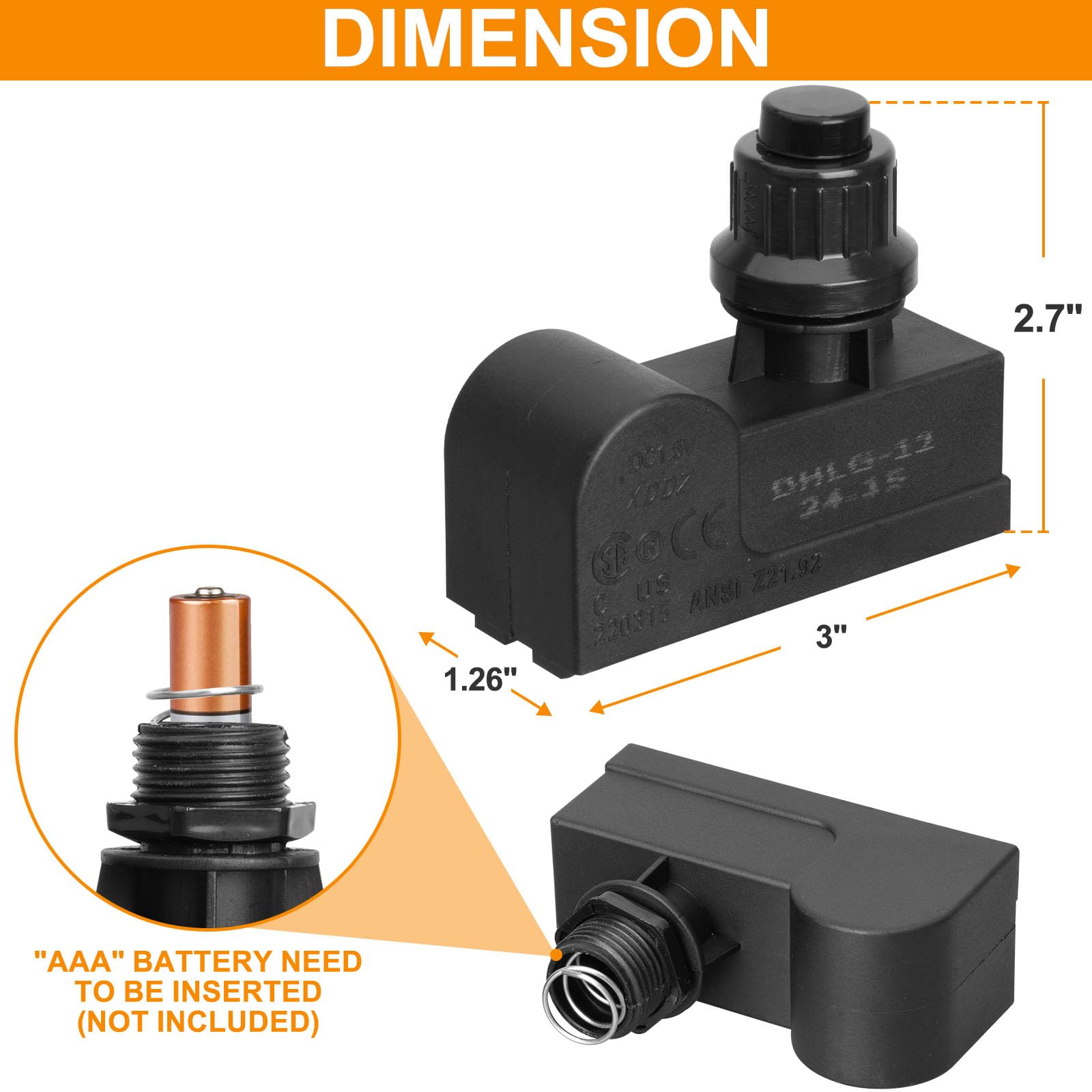 DHLG-12 Grill Igniter Kit for Charbroil, Kenmore, Broil-Mate, Broil King, Nexgrill Grill Igniter Replacement Parts Universal 2 Outlet AAA Battery Push Button Gas Grill Igniter Replacement for Jenn Air