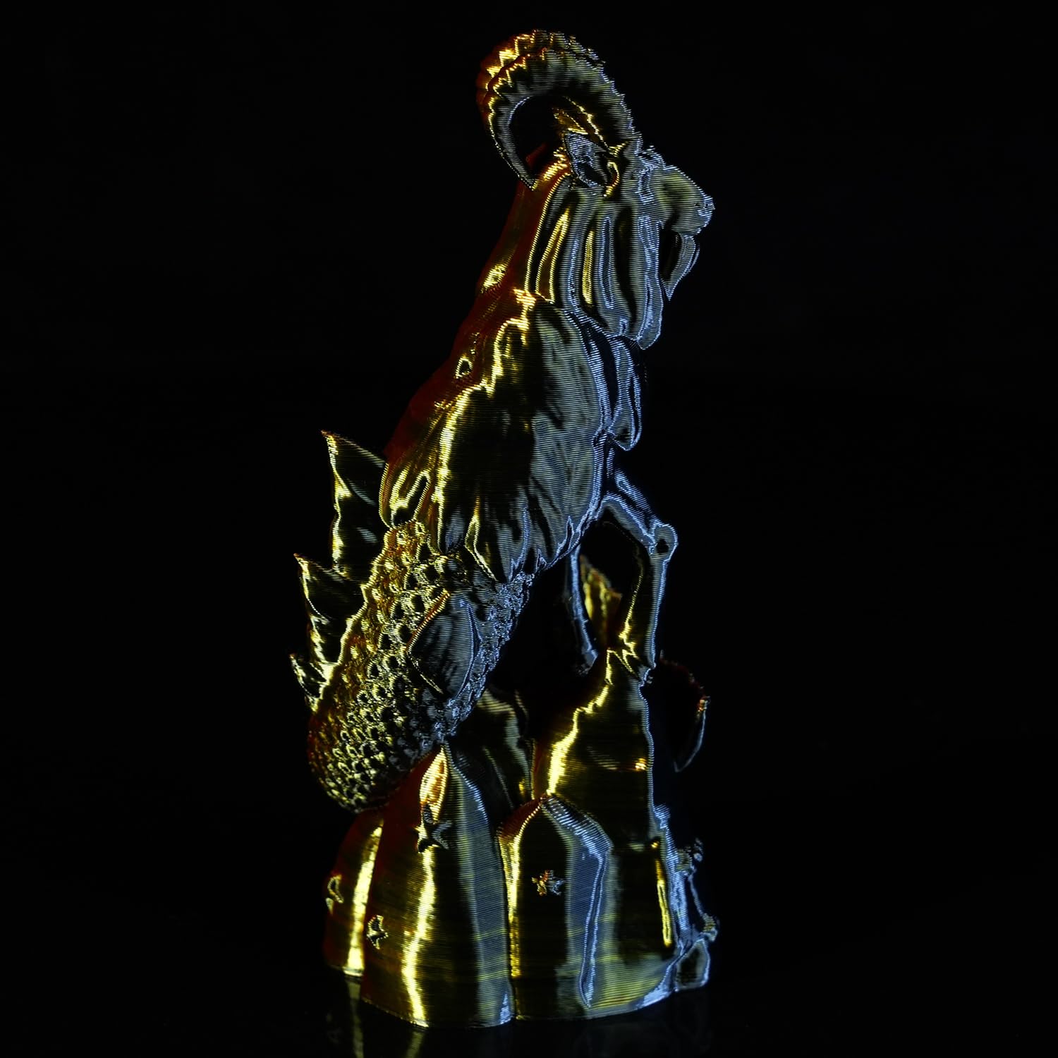 Gratkit Silk Tri-Color PLA Filament，Coextrusion PLA Filament 1.75mm, +/-0.03mm, 1KG/Roll, Silk PLA Red & Gold & Black