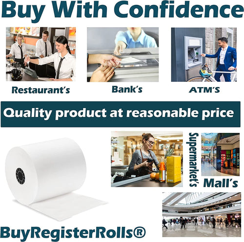 (10 Rolls) 3 1/8 x 230 Thermal Paper (80mm x 70m) Premium Tape for Square POS System, Register Thermal Receipt Paper Rolls for TM-T88III, TM-T88IV, TM-T88V, TSP100, CT-S300, CT-S2000, M129B, M129C