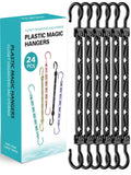 Latoxcaa Space Saving Hangers for Clothes, 24 Pack Collapsible Hangers with 6 Holes and 360° Swivel Hook, Hanger Hooks Space Saver for Closet Organizers and Storage, Dorm Room Essentials, Black