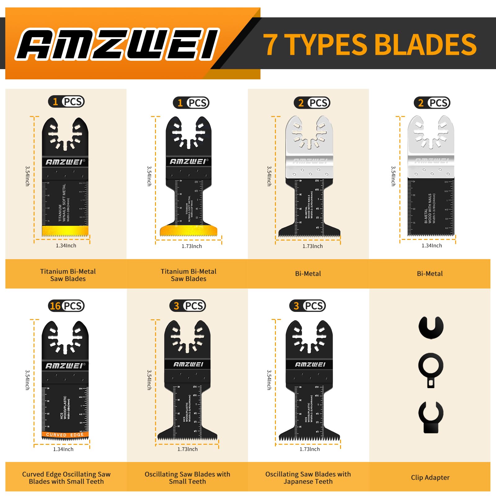 28PCS Oscillating Tool Blades, Professional Universal Titanium Multitool Blades for Wood Metal, Quick Release Compatible with Dewalt Ryobi Milwaukee Rockwell Fein