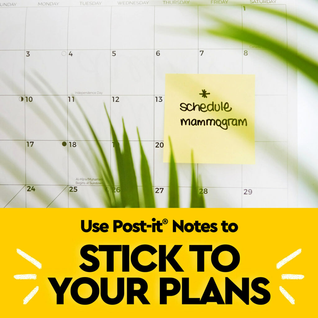 Post-it Notes, 3x3 in, 12 Pads, Canary Yellow, Clean Removal, Recyclable