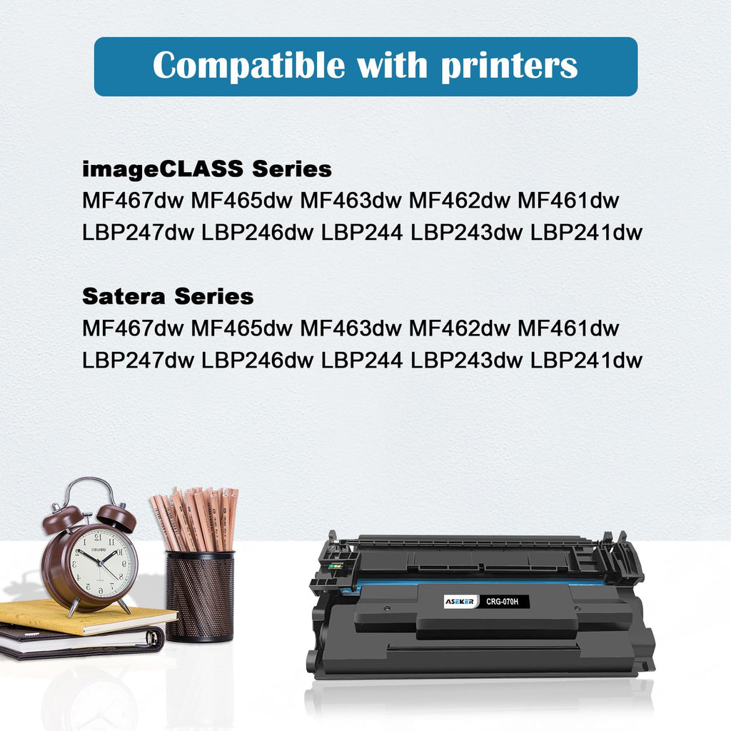 Aseker Compatible 070H CRG070H CRG-070H Black Toner Cartridge for Canon ImageCLASS MF465dw MF462dw MF460 LBP240 LBP246dw LBP247dw Printers High Capacity 10200 Pages (1 Pack)