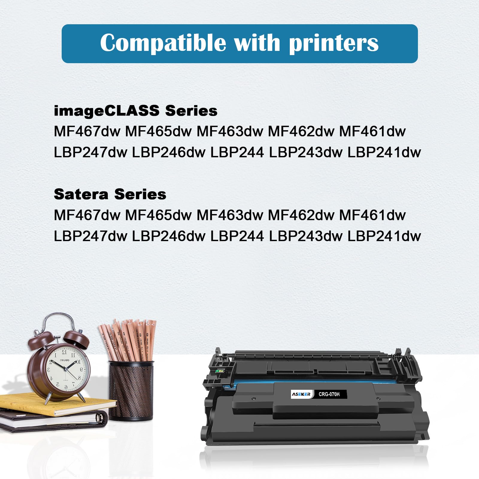 Aseker Compatible 070H CRG070H CRG-070H Black Toner Cartridge for Canon ImageCLASS MF465dw MF462dw MF460 LBP240 LBP246dw LBP247dw Printers High Capacity 10200 Pages (1 Pack)