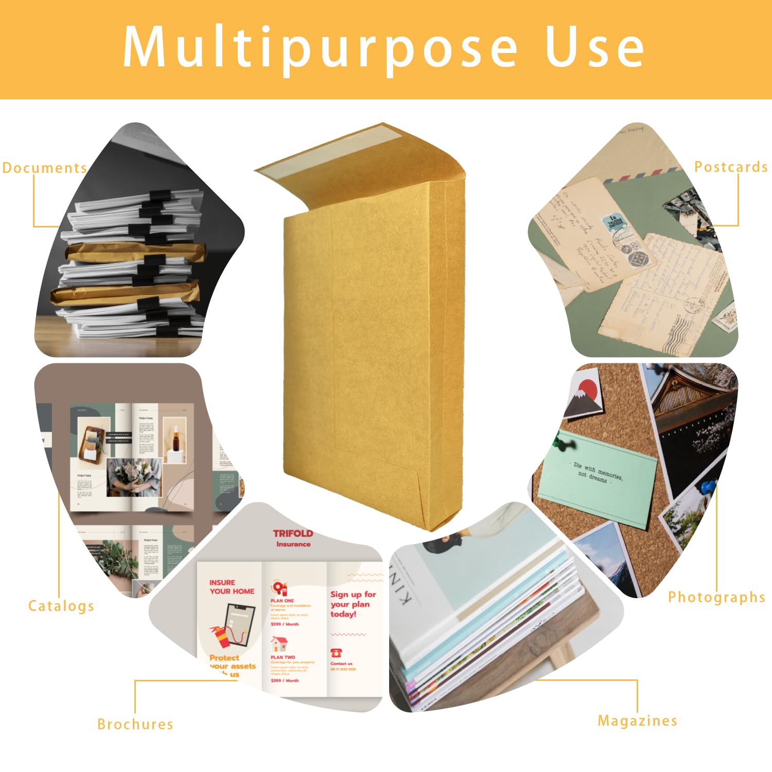Tanshuqin 10.24" x 15.6" Expandable Envelopes Large Kraft Envelopes Catalog Envelopes for Home Office Business Storage and Organizing, Photos, Documents (20 PCS)