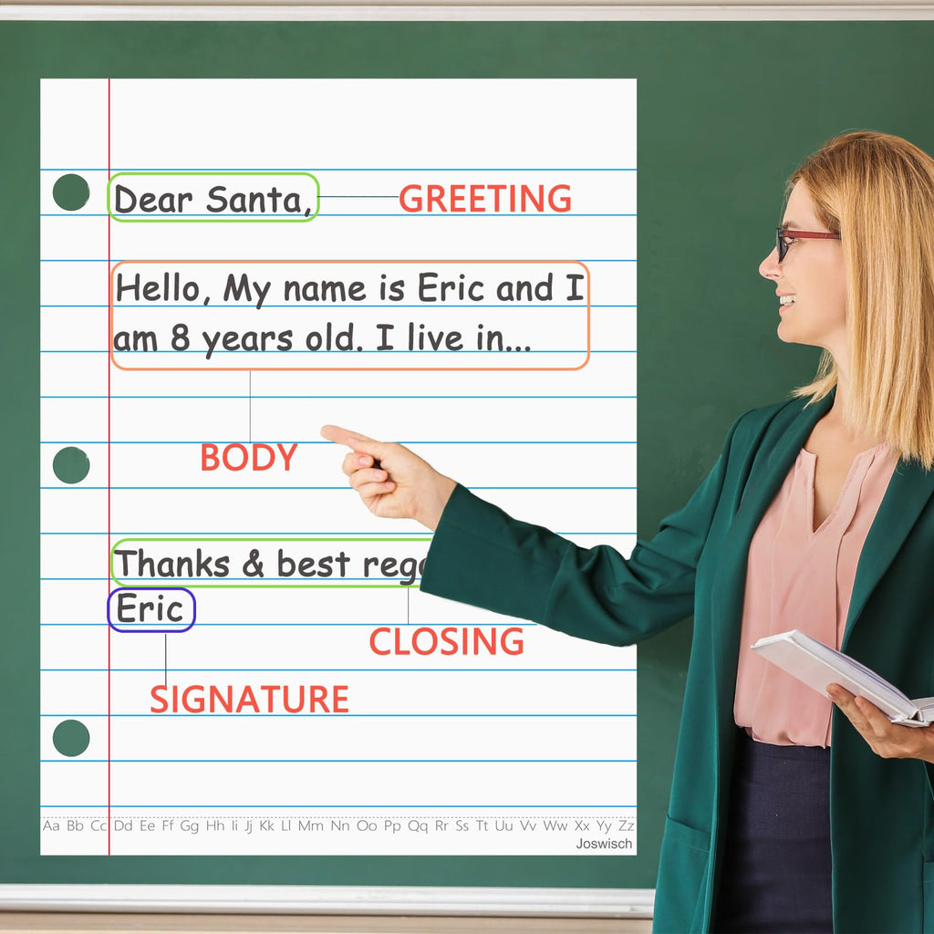 Joswisch Dry Erase Giant Sized Magnetic Notebook Paper, Handwriting Lined Paper for Classroom Whiteboard Accessories, Dry Erase Notebook Teaching Aids, Homeschool Teaching Supplies 17" x 22"