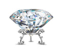 80MM Clear Crystal Diamond Paperweight with Metal Stand Large Diamond Jewels Wedding Decorations Centerpieces Home Decor (3.15 inch)